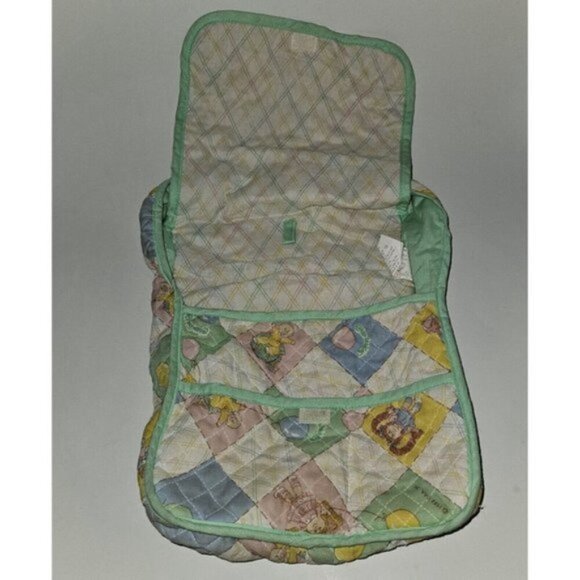 VTG Cabbage Patch Kids CPK Quilted Cloth Diaper Bag 1983 Green Yellow READ - Picture 4 of 13